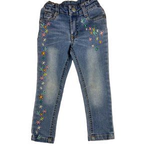 Max Baby Girls Embroidered Denim Jeans size 2-3 Toddler